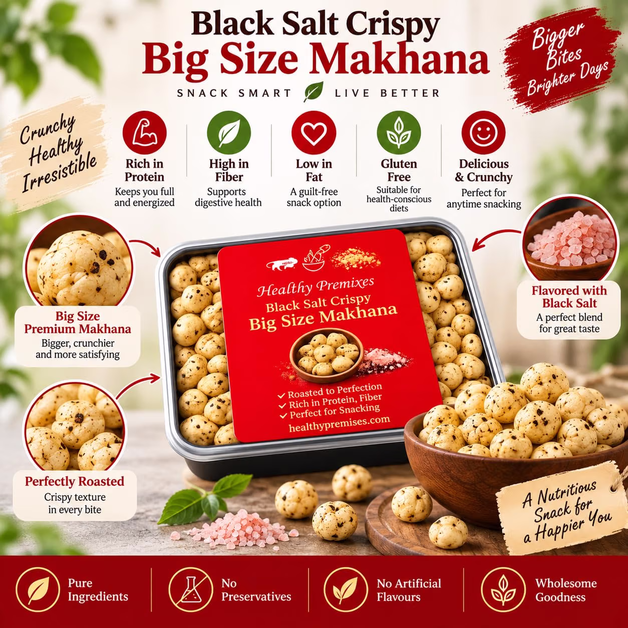 Black Salt Crispy Big Size Makhana - Image 3