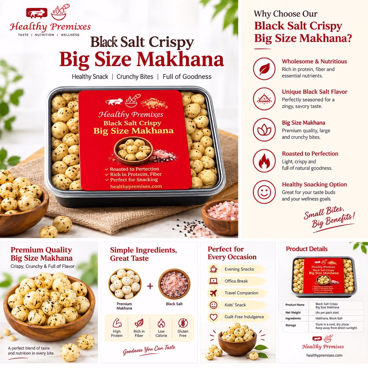 Black Salt Crispy Big Size Makhana - Image 2