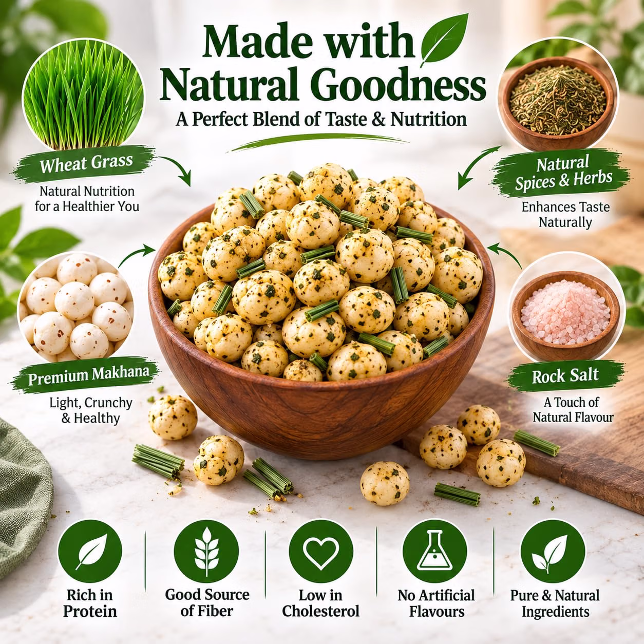 Big Size Khatta Mitha Wheat Grass Makhana - Image 3